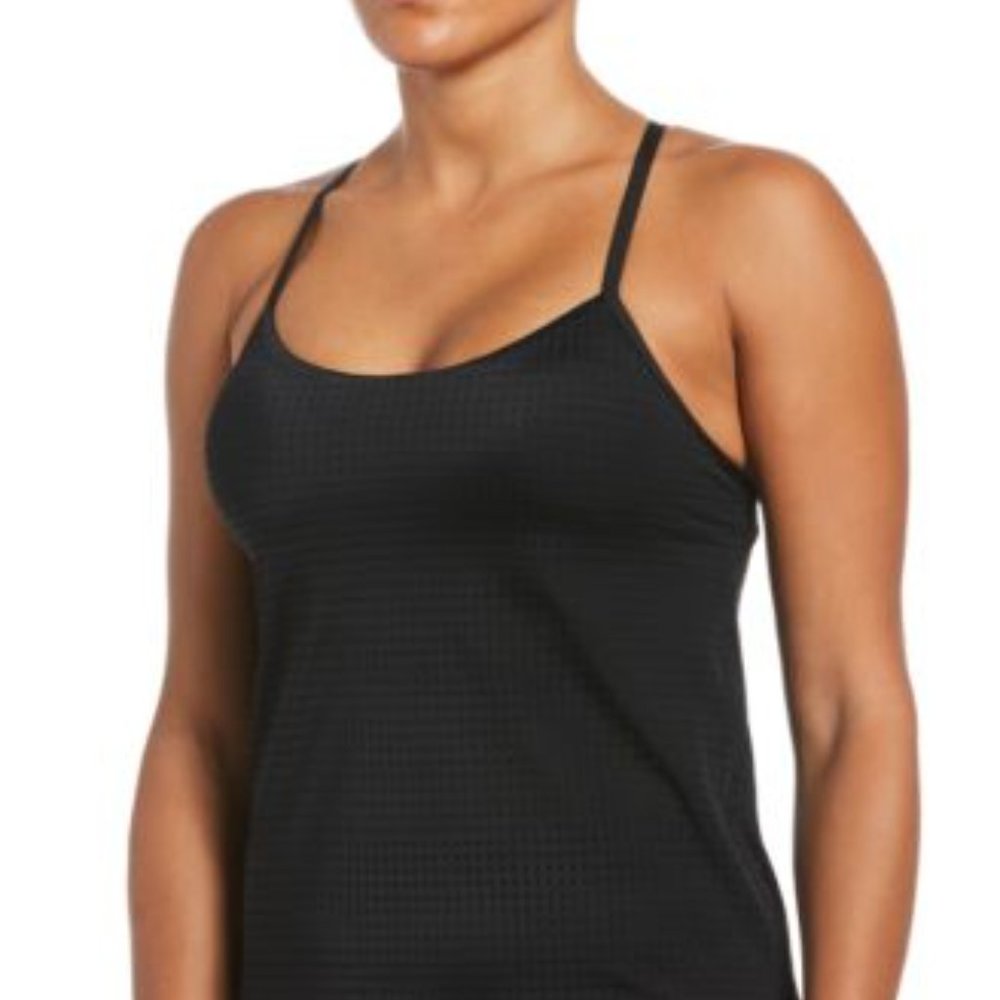 NWT Nike Women's Layered Tankini Top Black SIZE SMALL NEW WITH TAGS
